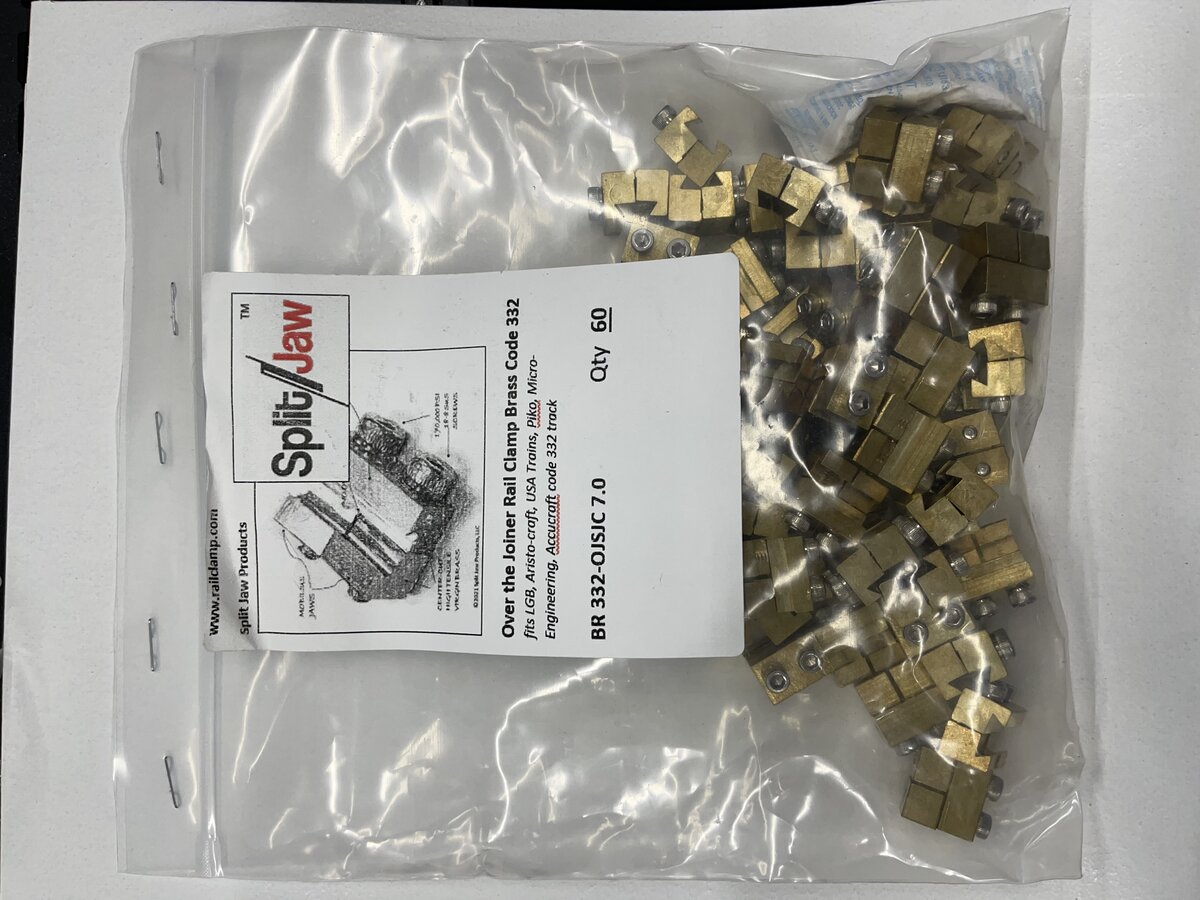 Split Jaw Brass 332-OJSJC Over the Joiner Rail Clamp Code 332 (Pack of 60)