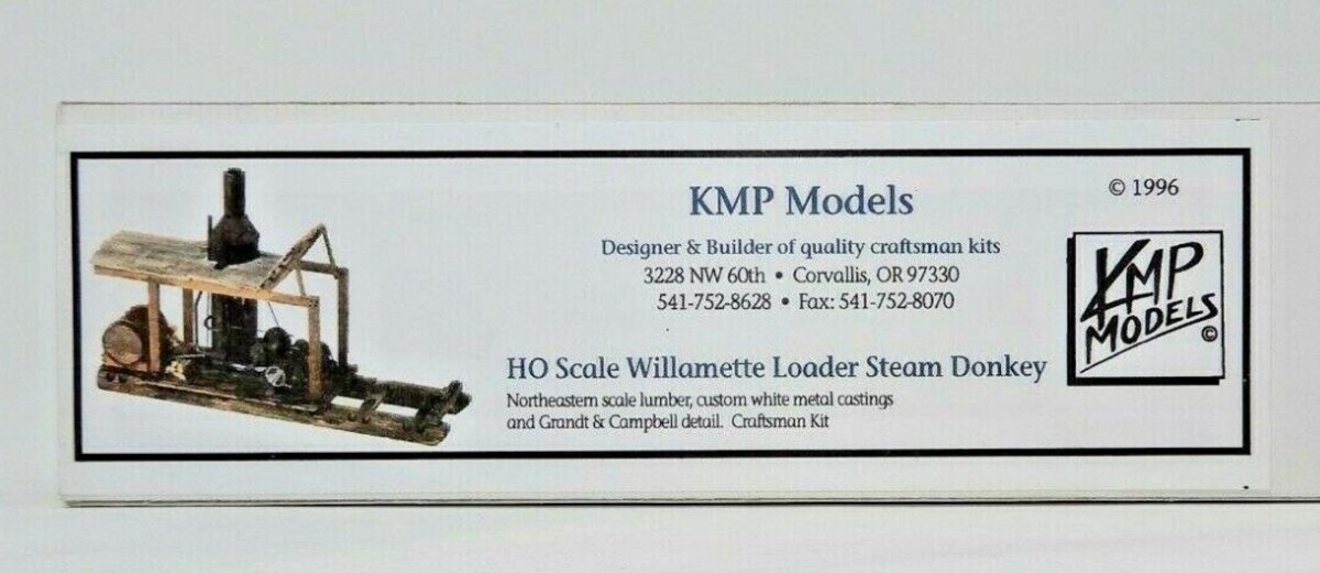 KMP Models HO Willamette Yarder Loader Steam Donkey Craftsman Kit