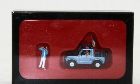 Preiser 33200 HO Suzuki Samurai Jeep w/ Driver Riders & Camera Man Figure