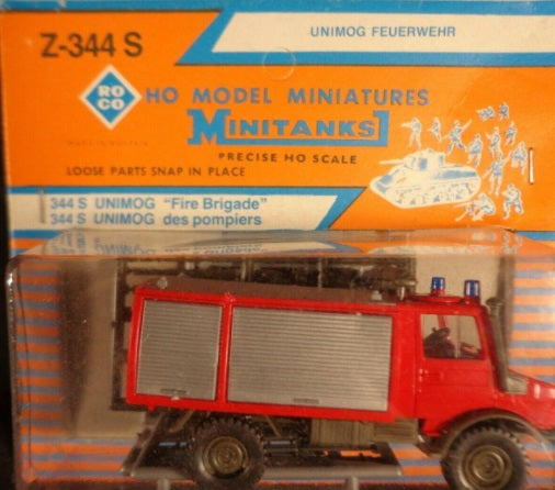 Roco Z-344 S HO Model Miniatures Unimog "Fire Brigade" Truck