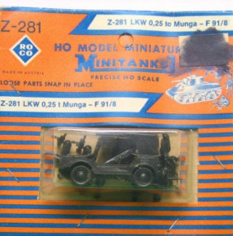 Roco Z-281 1:87 Minitanks LKW 0,25 to Munga - F 91/8 Military Vehicle