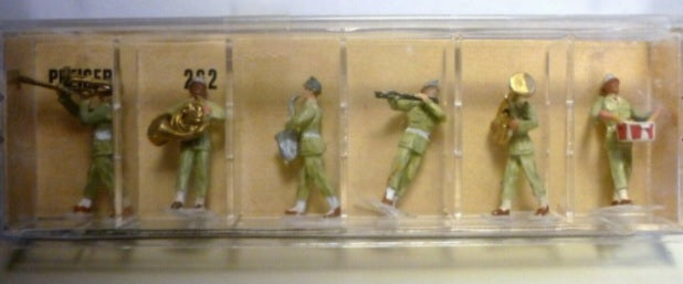 Preiser 262 HO Marching Military Band Figures with Instruments (Set of 6)