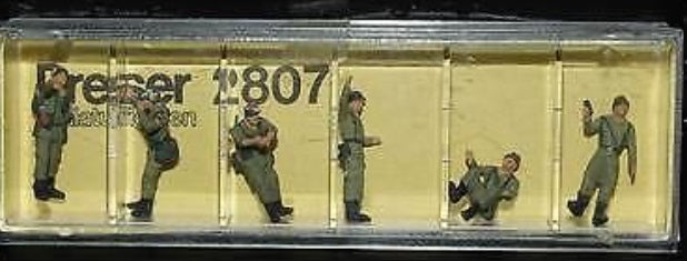 Preiser 2807 HO German Army Mortor Unit Crew Figures (Set of 6)