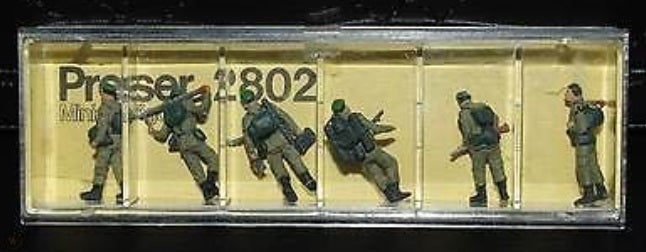 Preiser 2802 HO German Riflemen Marching Figures (Set of 6)