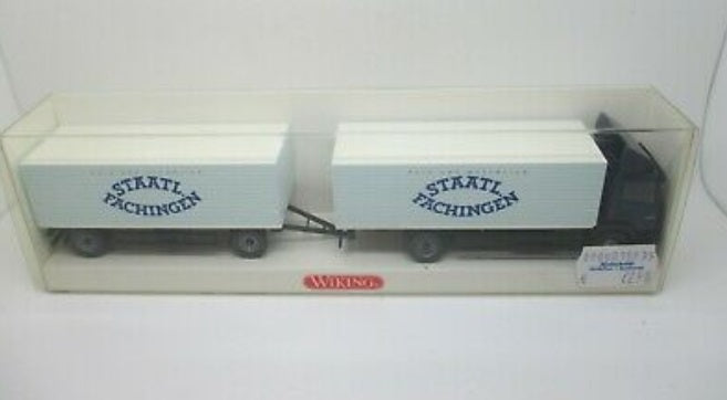 Wiking 5610343 HO MB Atego Beverage Case Trailer "Staatl. Fachingen