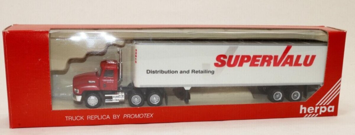Herpa HO By Promotex Red Cab Supervalu Tractor Trailer 45'