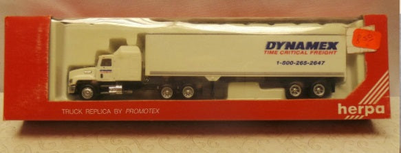 Herpa 6153 HO By Promotex Dynamex Time Critical Freight Tractor Trailer
