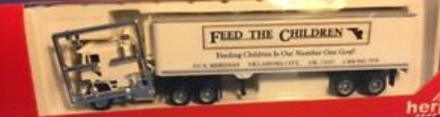 Herpa HO White By Promotex Feed The Children Kenworth T600 Van