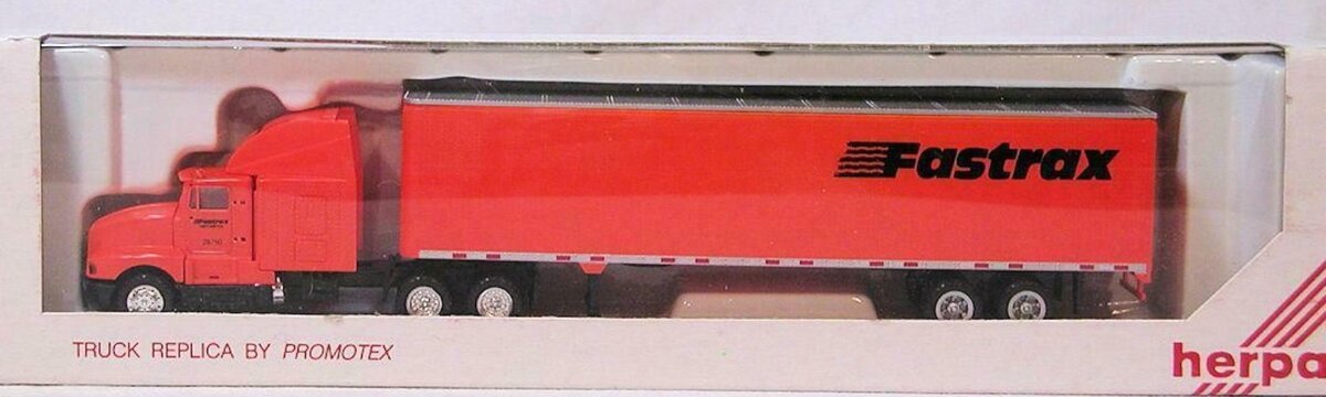 Herpa 499 HO Red Fastrax Tractor Trailer
