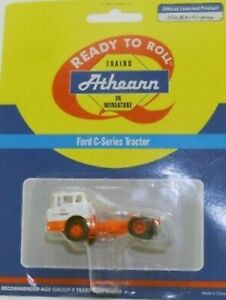 Athearn 10044 N Scale White/Orange Ford C-Series Tractor