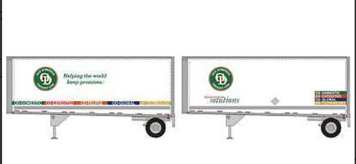 Athearn 2298 N Old Dominion Freight Line 28'Wedge Trailers W/Dolly (Box of 2)