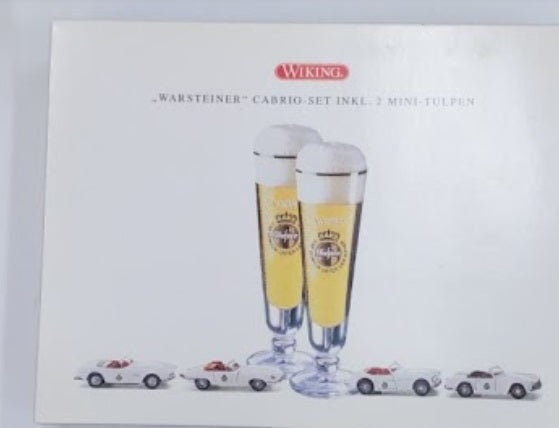 Wiking 9901160 HO Warsteiner Convertible Set Including 2 mini tulips Glasses