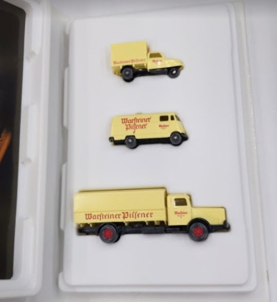 Wiking HO Fleet of Warstiener Brewery Trucks