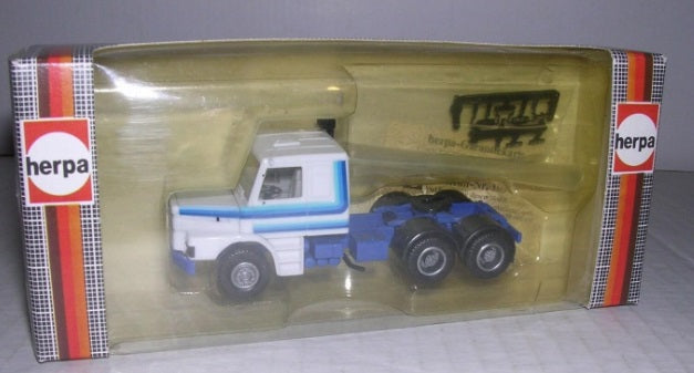 Herpa 836270 HO Scania 10 Wheel Cab w/ Blue Stripes "White