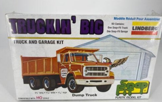 Lindberg 2151 HO Truckin Big Dump Truck: Truck & Garage Building Kit