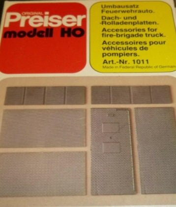 Preiser 1011 HO Fire Brigade Truck Conversion Accessory Plastic Model Kit