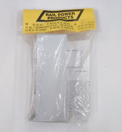Rail Power 822 HO 28' Smooth Side Wedge Yellow Freight Decal Trailer Kit