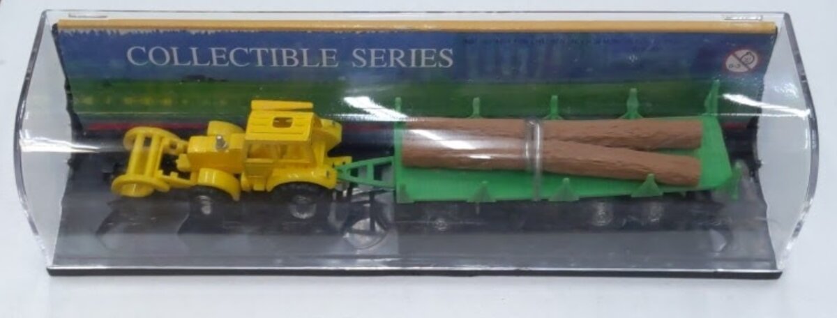 Smart Toys 20547 HO Yellow Tractor w/ Logging Trailer Collectible Series