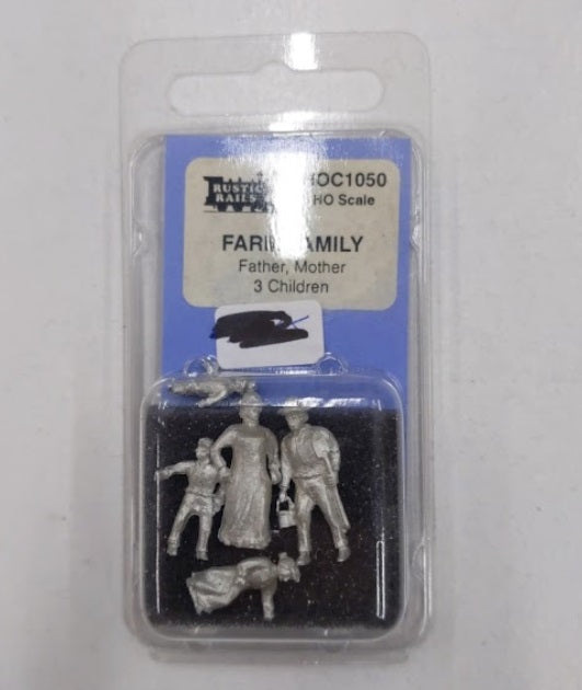 Rustic Rails C1050 HO Unpainted Farm Family Figures (Set of 5)
