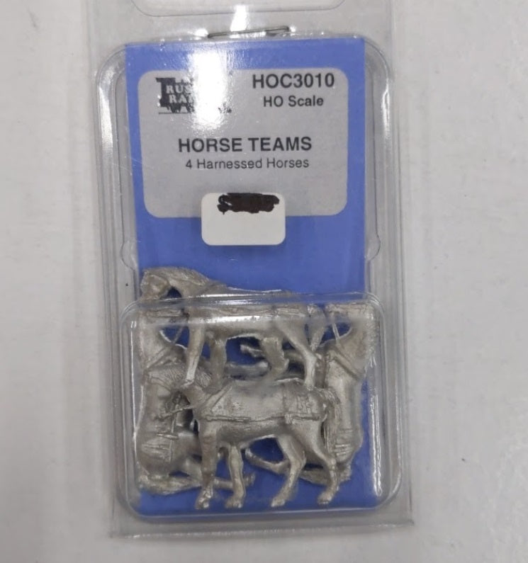 Rustic Rails C3010 HO Unpainted Horse Teams Figures (Set of 4)