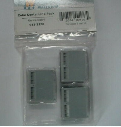 Walthers 933-2120 HO Coke Container 3-Pack Undecorated