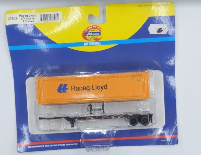Athearn 27803 HO Hapag-Lloyd 40' Container & Chassis