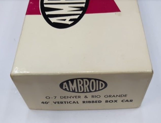 Ambroid O-7 O Scale Denver & Rio Grande 40' Verticle Boxcar Kit