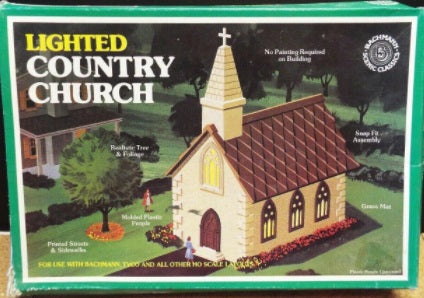 Bachmann 49-2579 HO Lighted Country Church Building & Landscaping Kit