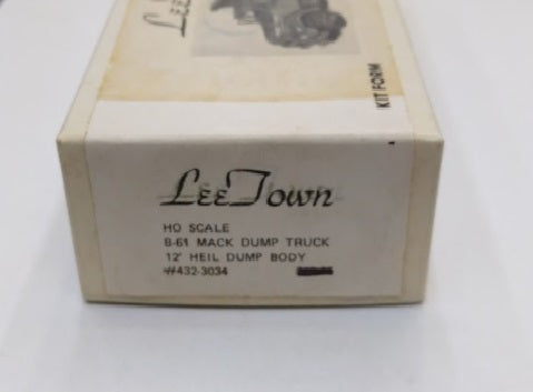 Lee Town 432-3034 HO Scale B-61 Mack Dump Truck 12' Heil Dump Body