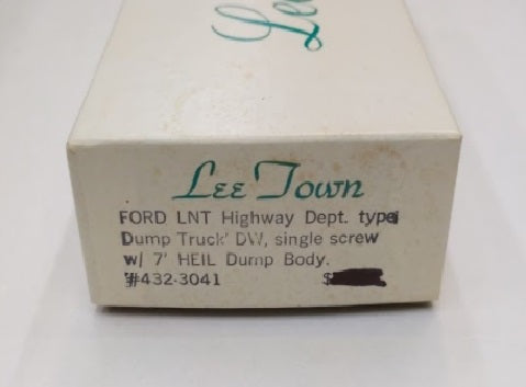 Lee Town 432-3041 HO Scale FORD LNT Highway Dept. Type Dump Truck' DW