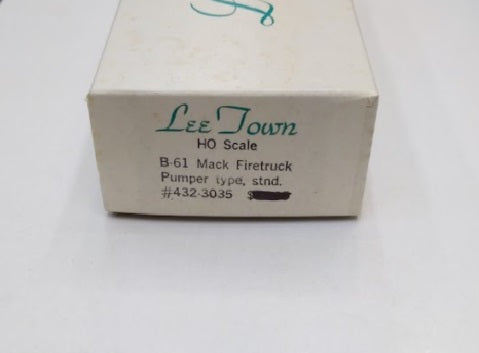 Lee Town 432-3035 HO Scale B-61 Mack Firetruck Pumper Type, Stnd.