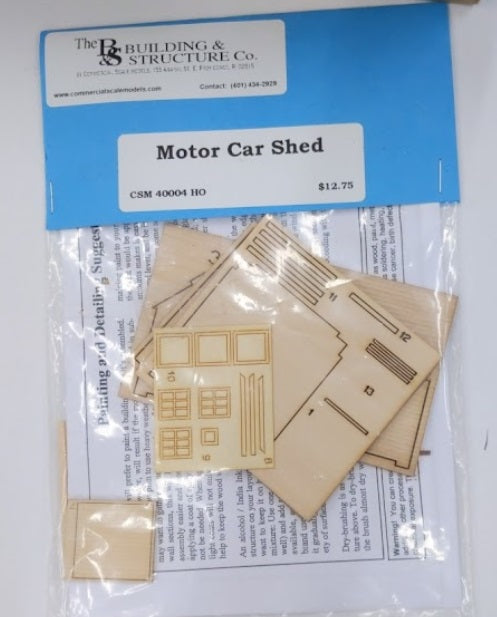 Building Structure 40004 HO Motor Car Shed Kit