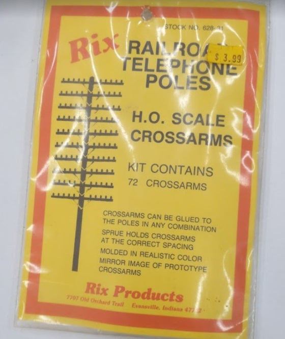 Rix Products 628-31 HO Railroad Telephone Pole Crossarms Kit