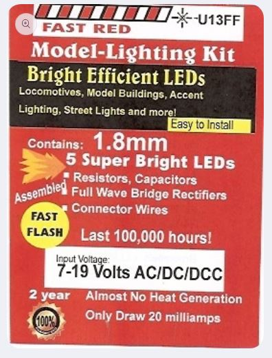 Evan Designs U13FF Small Fast Flashing Red LED (Pack of 5)