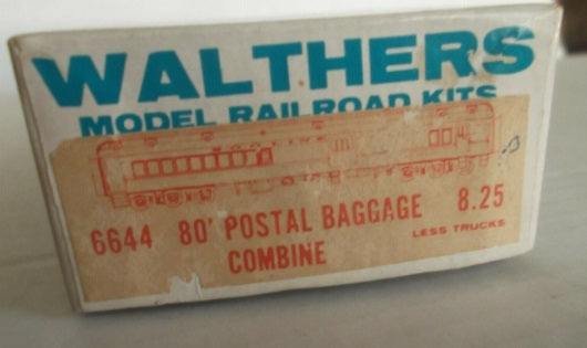 Walthers 6644 HO 80' Postal Baggage Combine Train Kit