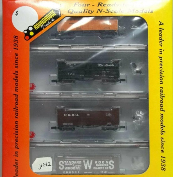 Roundhouse 89420 N Scale D&RGW Box Car 4-Pack