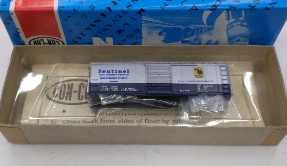 Con-Cor 1003-G N Scale 40' Steel Boxcar B&O Sential