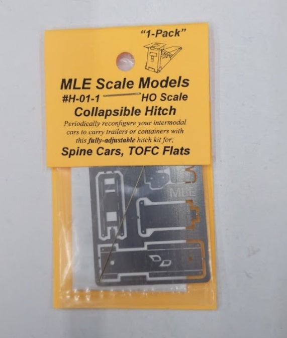 MLE Scale Models H-01-1 HO Scale Collapsible Hitch Kit for Spine Cars TOFC Flats