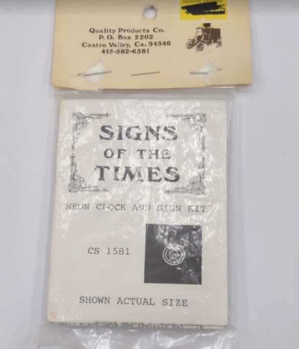 Quality Products Co. 1581 HO Neon Clock and Sign Kit Signs of the Times
