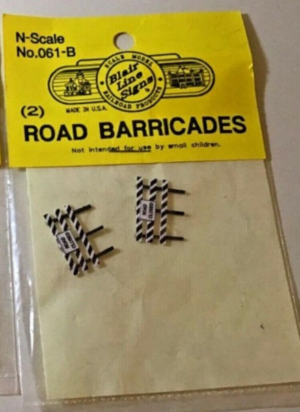 Blair Line 061-B N Scale Road Barricades Assembled (Pack of 2)