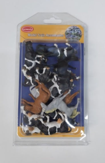 Evemodel O Animals Horses & Cows Figures (Set of 15)