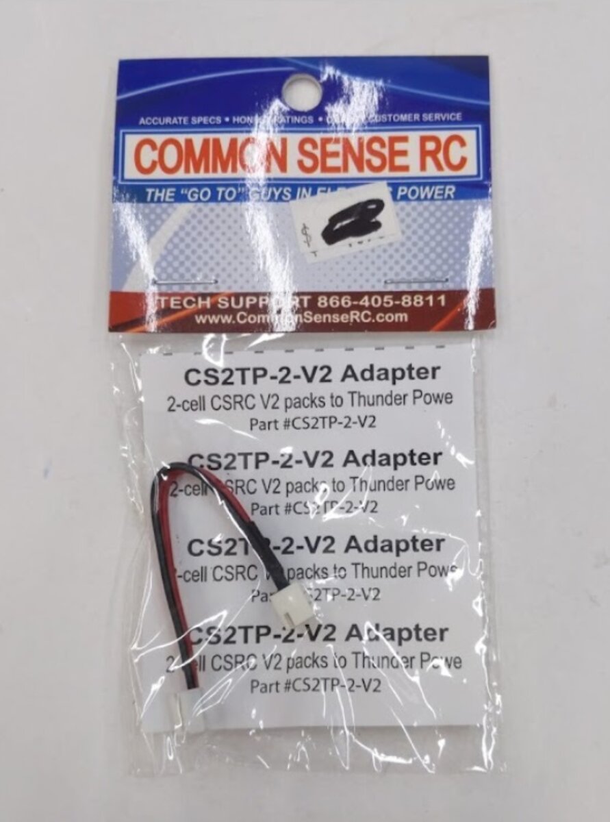 Common Sense RC CS2TP-2-V2 Adapter 2-Cell CSRC V2 Packs to Thunder Power
