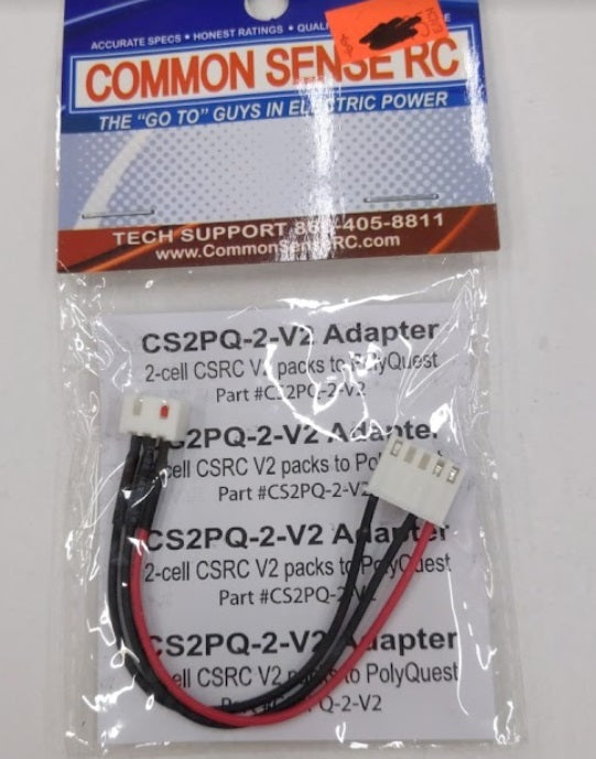 Common Sense RC CS2PQ-2-V2 Adapter 2-Cell CSRC V2 Packs to Polyquest