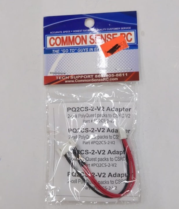 Common Sense RC PQ2CS-2-V2 Adapter 2-Cell Polyquest Pack to CSRC V2