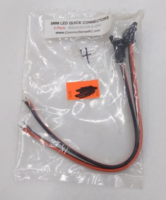 Common Sense RC QUICKCON-8-2PK 8MM LED Quick Connectors