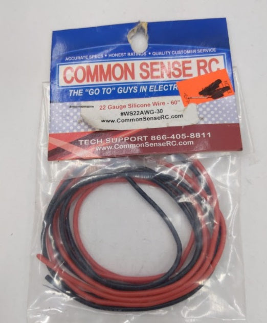 Common Sense RC WS22AWG-30 22 Guage Silicone Wire 60"
