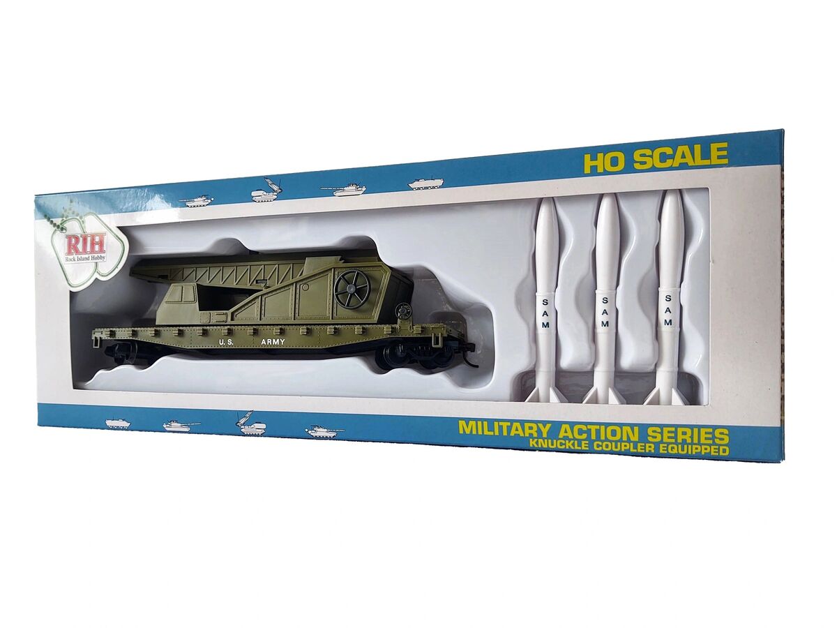Rock Island Hobby 032180 HO U.S. Army Missle Launch Car with Missles