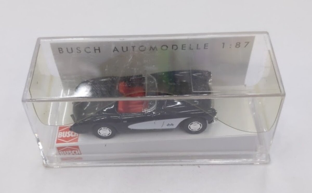Busch 45406 1:87 Black Chevrolet Corvette Cabrio