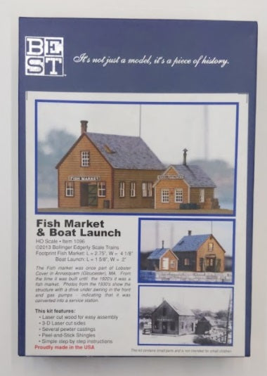 Bollinger Edgerly Scale Trains 1096 HO Fish Market & Boat Launch Model Kit