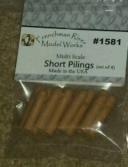 Frenchman River Modelworks 1581 Multi Scale HO/O/ON30 Short Pilings (Pair of 4)
